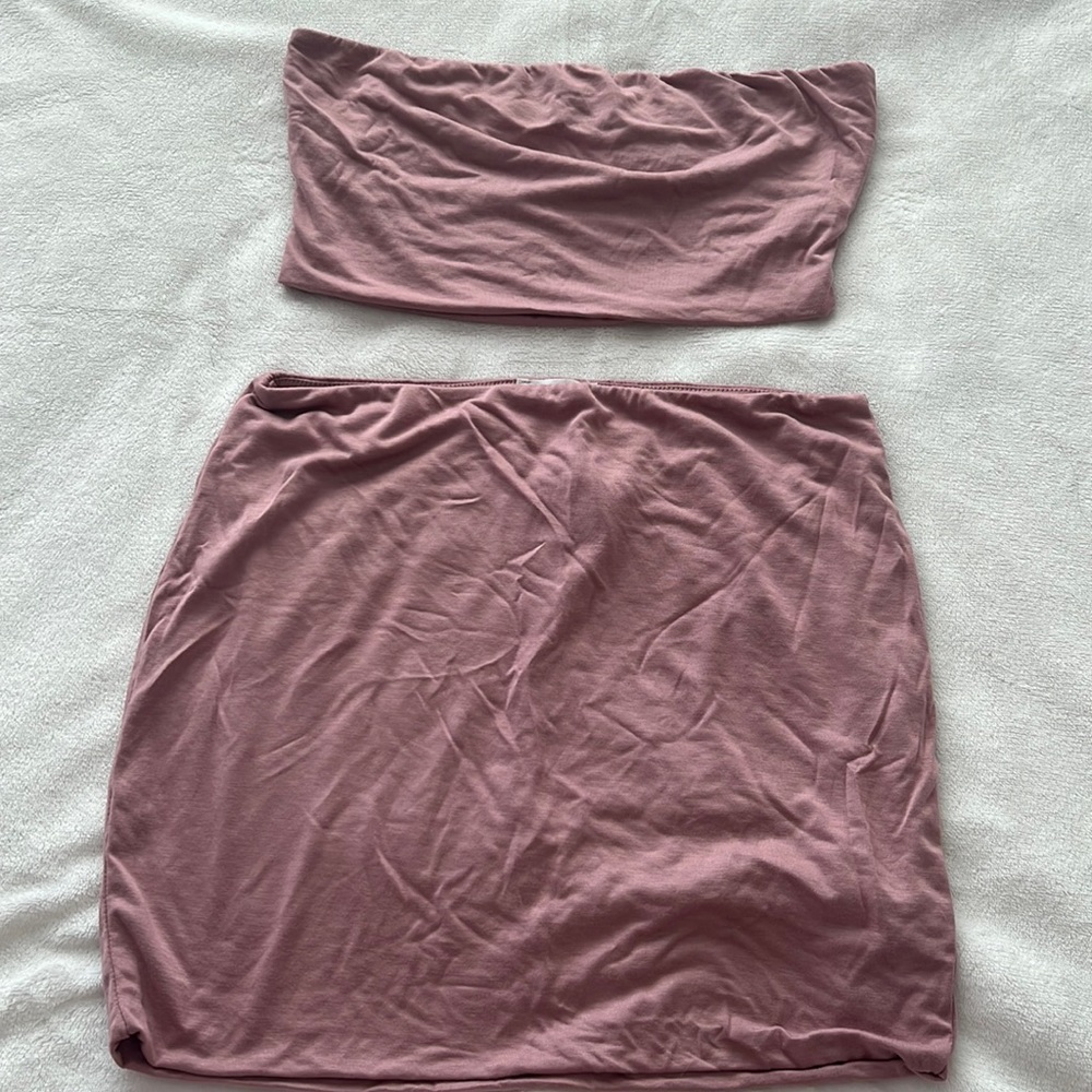 2PC  Skirt / Tube top Set